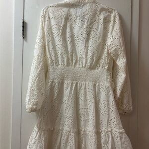 NWT Zara Elegant White Eyelet Dress